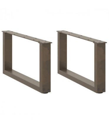 vidaXL Coffee Table Legs U-Shaped 2 pcs Natural Steel 70x(30-31) cm Steel — Size: 70 x (30-31) cm