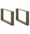 vidaXL Coffee Table Legs U-Shaped 2 pcs Natural Steel 70x(30-31) cm Steel — Size: 70 x (30-31) cm