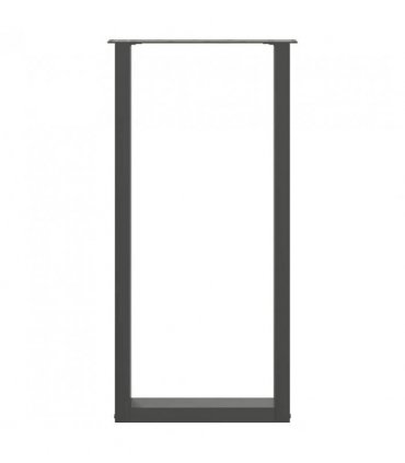 vidaXL Bar Table Legs U-Shaped 2 pcs Anthracite 50x(100-101) cm Steel — Size: 50 x (100-101) cm