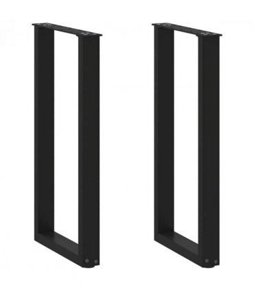 vidaXL Console Table Legs U-Shaped 2 pcs Black 38x(72-73) cm Steel — Size: 38 x (72-73) cm — V0671986370
