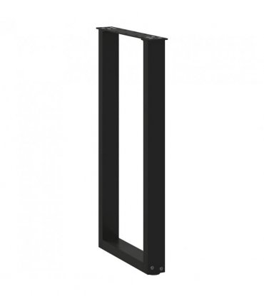 vidaXL Console Table Legs U-Shaped 2 pcs Black 38x(72-73) cm Steel — Size: 38 x (72-73) cm — V0671986370