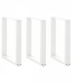vidaXL Dining Table Legs U-Shaped 3 pcs White 70x(72-73) cm Steel — Size: 70 x (72-73) cm