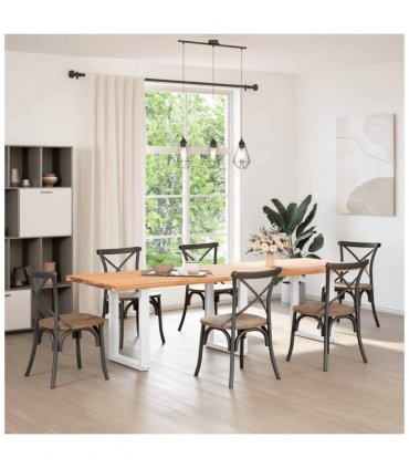vidaXL Dining Table Legs U-Shaped 3 pcs White 70x(72-73) cm Steel — Size: 70 x (72-73) cm