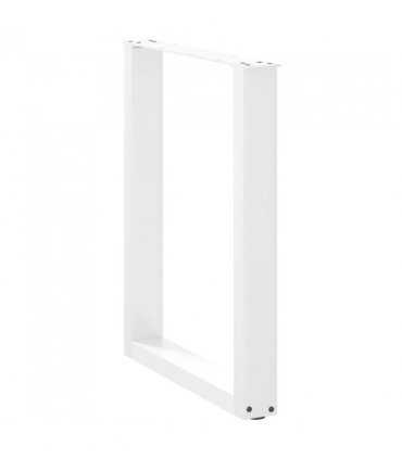 vidaXL Dining Table Legs U-Shaped 3 pcs White 70x(72-73) cm Steel — Size: 70 x (72-73) cm