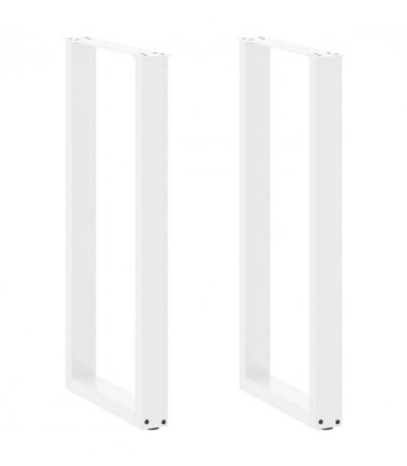 vidaXL Bar Table Legs U-Shaped 2 pcs White 50x(100-101) cm Steel — Size: 50 x (100-101) cm