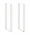 vidaXL Bar Table Legs U-Shaped 2 pcs White 50x(100-101) cm Steel — Size: 50 x (100-101) cm