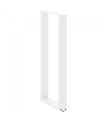 vidaXL Bar Table Legs U-Shaped 2 pcs White 50x(100-101) cm Steel — Size: 50 x (100-101) cm