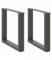 vidaXL Coffee Table Legs U-Shaped 2 pcs Anthracite 50x(42-43) cm Steel — Size: 50 x (42-43) cm