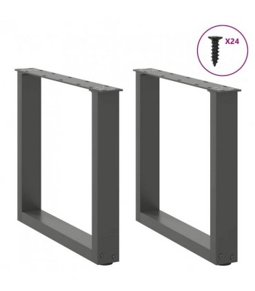 vidaXL Coffee Table Legs U-Shaped 2 pcs Anthracite 50x(42-43) cm Steel — Size: 50 x (42-43) cm