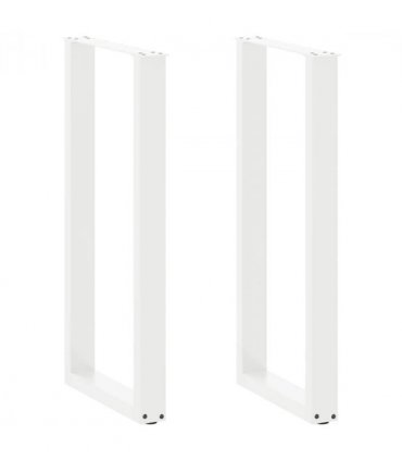 vidaXL Bar Table Legs U-Shaped 2 pcs White 40x(100-101) cm Steel — Size: 40 x (100-101) cm