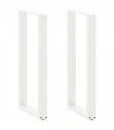 vidaXL Bar Table Legs U-Shaped 2 pcs White 40x(100-101) cm Steel — Size: 40 x (100-101) cm