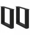 vidaXL Coffee Table Legs U-Shaped 2 pcs Black 30x(30-31) cm Steel — Size: 30 x (30-31) cm