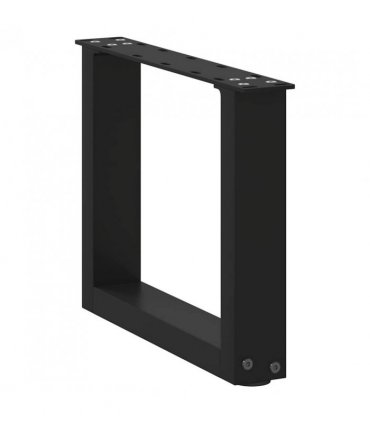 vidaXL Coffee Table Legs U-Shaped 2 pcs Black 30x(30-31) cm Steel — Size: 30 x (30-31) cm