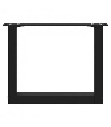 vidaXL Coffee Table Legs U-Shaped 2 pcs Black 30x(30-31) cm Steel — Size: 30 x (30-31) cm