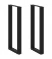 vidaXL Bar Table Legs U-Shaped 2 pcs Black 50x(100-101) cm Steel — Size: 50 x (100-101) cm