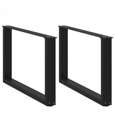 vidaXL Coffee Table Legs U-Shaped 2 pcs Black 70x(42-43) cm Steel — Size: 70 x (42-43) cm — V0671986383