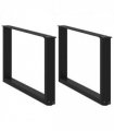 vidaXL Coffee Table Legs U-Shaped 2 pcs Black 70x(42-43) cm Steel — Size: 70 x (42-43) cm — V0671986383