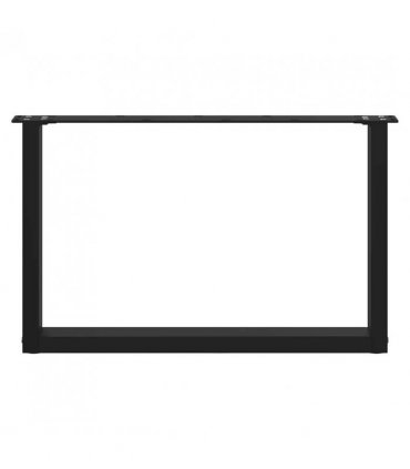 vidaXL Coffee Table Legs U-Shaped 2 pcs Black 70x(42-43) cm Steel — Size: 70 x (42-43) cm — V0671986383