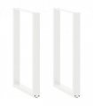 vidaXL Bar Table Legs U-Shaped 2 pcs White 60x(100-101) cm Steel — Size: 60 x (100-101) cm