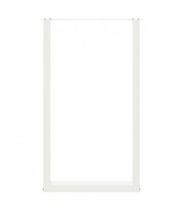 vidaXL Bar Table Legs U-Shaped 2 pcs White 60x(100-101) cm Steel — Size: 60 x (100-101) cm