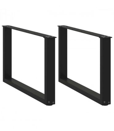 vidaXL Coffee Table Legs U-Shaped 2 pcs Black 60x(42-43) cm Steel — Size: 60 x (42-43) cm — V0671986385