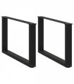 vidaXL Coffee Table Legs U-Shaped 2 pcs Black 60x(42-43) cm Steel — Size: 60 x (42-43) cm — V0671986385