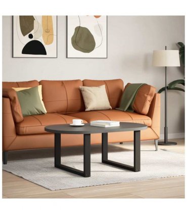 vidaXL Coffee Table Legs U-Shaped 2 pcs Black 60x(42-43) cm Steel — Size: 60 x (42-43) cm — V0671986385