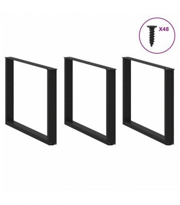 vidaXL Coffee Table Leg | Set of 2 | Black | Powder-coated steel | Standard — Size: 100 x (72-73) cm