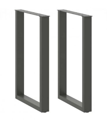 vidaXL Bar Table Legs U-Shaped 2 pcs Anthracite 60x(90-91) cm Steel — Size: 60 x (90-91) cm