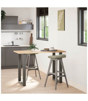 vidaXL Bar Table Legs U-Shaped 2 pcs Anthracite 60x(90-91) cm Steel — Size: 60 x (90-91) cm