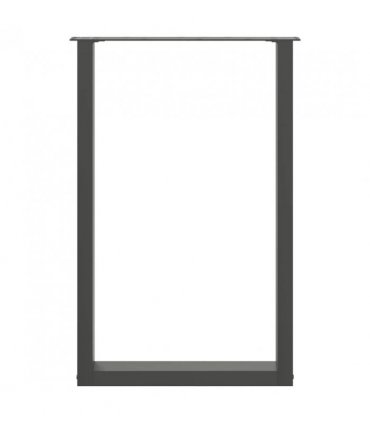 vidaXL Bar Table Legs U-Shaped 2 pcs Anthracite 60x(90-91) cm Steel — Size: 60 x (90-91) cm