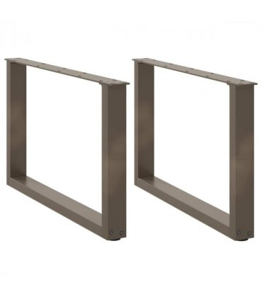 vidaXL Coffee Table Legs U-Shaped 2 pcs Natural Steel 60x(42-43) cm Steel — Size: 60 x (42-43) cm