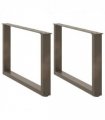 vidaXL Coffee Table Legs U-Shaped 2 pcs Natural Steel 60x(42-43) cm Steel — Size: 60 x (42-43) cm