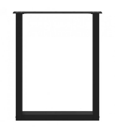 vidaXL Dining Table Legs U-Shaped 3 pcs Black 70x(72-73) cm Steel — Size: 70 x (72-73) cm
