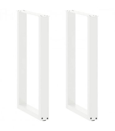 vidaXL Bar Table Legs U-Shaped 2 pcs White 40x(90-91) cm Steel — Size: 40 x (90-91) cm