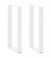 vidaXL Bar Table Legs U-Shaped 2 pcs White 40x(90-91) cm Steel — Size: 40 x (90-91) cm
