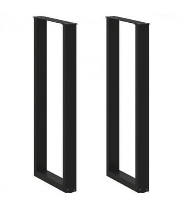vidaXL Bar Table Legs U-Shaped 2 pcs Black 50x(110-111) cm Steel — Size: 50 x (110-111) cm