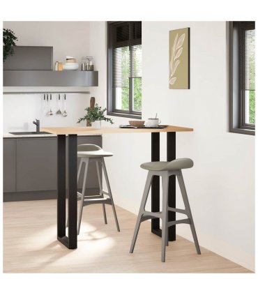 vidaXL Bar Table Legs U-Shaped 2 pcs Black 50x(110-111) cm Steel — Size: 50 x (110-111) cm