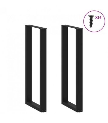 vidaXL Bar Table Legs U-Shaped 2 pcs Black 50x(110-111) cm Steel — Size: 50 x (110-111) cm