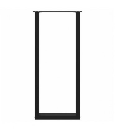 vidaXL Bar Table Legs U-Shaped 2 pcs Black 50x(110-111) cm Steel — Size: 50 x (110-111) cm
