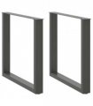 vidaXL Dining Table Legs U-Shaped 2 pcs Anthracite 80x(72-73) cm Steel — Size: 80 x (72-73) cm — V0671986393