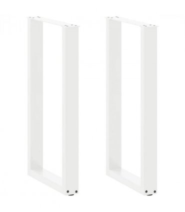vidaXL Bar Table Legs U-Shaped 2 pcs White 50x(90-91) cm Steel — Size: 50 x (90-91) cm