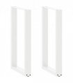 vidaXL Bar Table Legs U-Shaped 2 pcs White 50x(90-91) cm Steel — Size: 50 x (90-91) cm