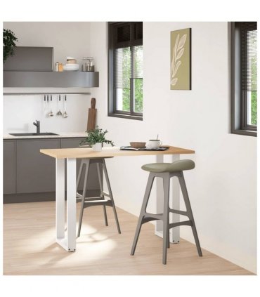 vidaXL Bar Table Legs U-Shaped 2 pcs White 50x(90-91) cm Steel — Size: 50 x (90-91) cm