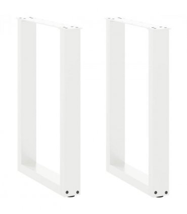 vidaXL Dining Table Legs U-Shaped 2 pcs White 50x(72-73) cm Steel — Size: 50 x (72-73) cm — V0671986395