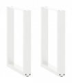 vidaXL Dining Table Legs U-Shaped 2 pcs White 50x(72-73) cm Steel — Size: 50 x (72-73) cm — V0671986395