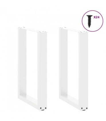 vidaXL Dining Table Legs U-Shaped 2 pcs White 50x(72-73) cm Steel — Size: 50 x (72-73) cm — V0671986395