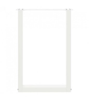 vidaXL Dining Table Legs U-Shaped 2 pcs White 50x(72-73) cm Steel — Size: 50 x (72-73) cm — V0671986395