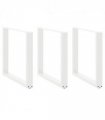 vidaXL Dining Table Legs U-Shaped 3 pcs White 90x(72-73) cm Steel — Size: 90 x (72-73) cm