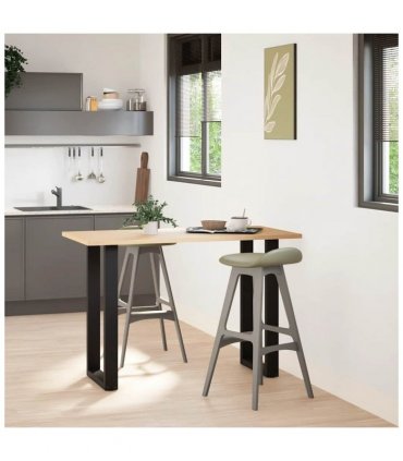 vidaXL Bar Table Legs U-Shaped 2 pcs Black 50x(90-91) cm Steel — Size: 50 x (90-91) cm